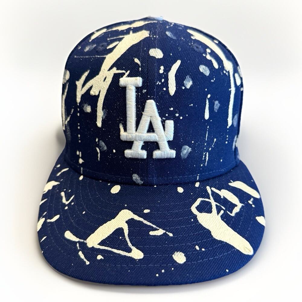 New Era Mens MLB Dripping Paint 2018 World Series LA Dodgers Fitted Hat Size 7